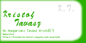 kristof tavasz business card